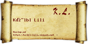 Kölbl Lili névjegykártya