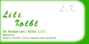 lili kolbl business card