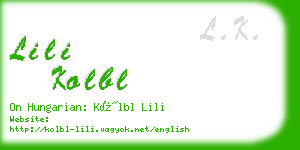 lili kolbl business card